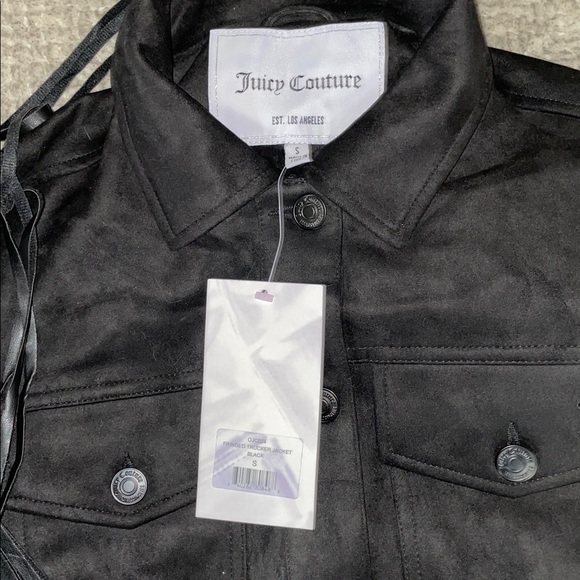 Fringe Faux Leather Trucker Jacket
Juicy Couture size small, new with tags - Picture 8 of 10